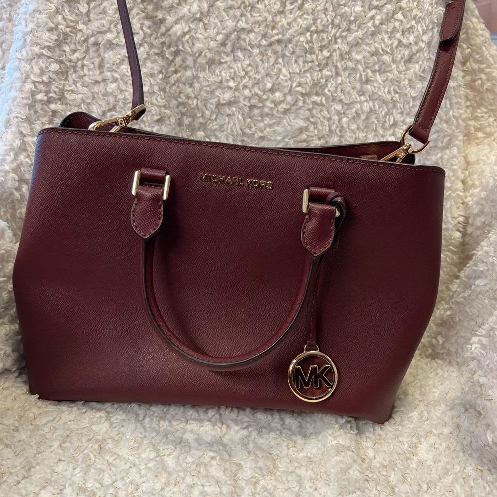 Burgundy Michael Kors satchel